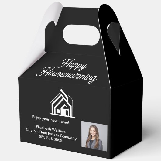 Custom Real Estate Agent Photo Housewarming フェイバーボックス (正面)