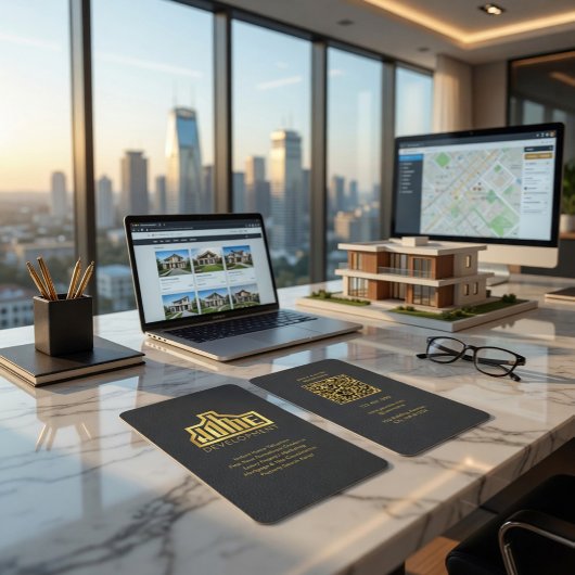 Custom Real Estate Business Card with QR Code 名刺
