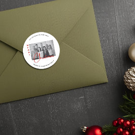 Custom Real Estate Christmas Greeting Chic Photo  ラウンドシール