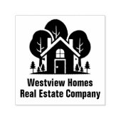 Custom Real Estate Company Forest House セルフインキングスタンプ (デザイン)