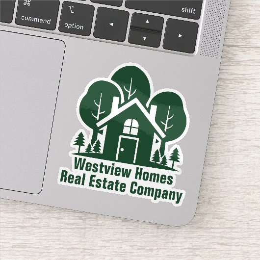 Custom Real Estate Company Green House Laptop シール (詳細)