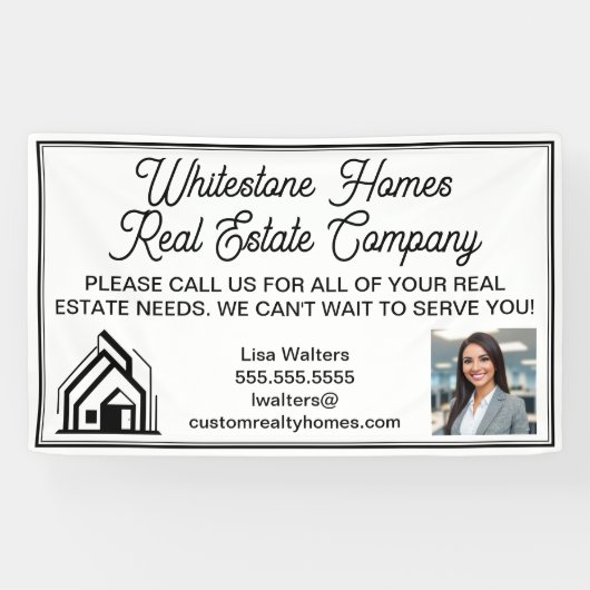 Custom Real Estate Company Logo Advertising 横断幕 (横)