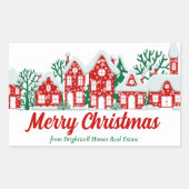 Custom Real Estate Company Merry Christmas Gift 長方形シール (正面)