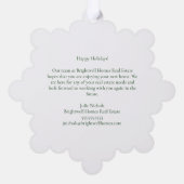 Custom Real Estate Company Merry Christmas Houses オーナメントカード (裏面)