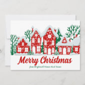 Custom Real Estate Company Merry Christmas Houses シーズンカード (正面)