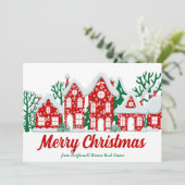Custom Real Estate Company Merry Christmas Houses シーズンカード (スタンド正面)