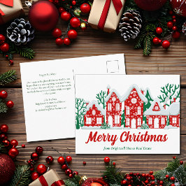 Custom Real Estate Company Merry Christmas Houses シーズンポストカード