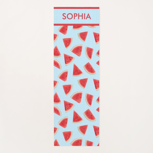 Custom Realistic Watermelon Slice Summer Pattern ヨガマット (正面)