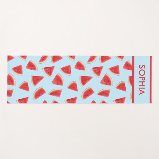 Custom Realistic Watermelon Slice Summer Pattern ヨガマット (正面(横))