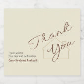Custom Realtor Thank You Minimalist Script Cheers  スパークリングワインラベル (シングルラベル)