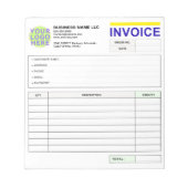 Custom Receipt Books | Logo, Sales Order Form ノートパッド (正面)