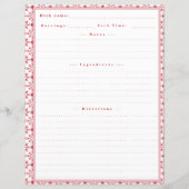 Custom Recipe Card with Notes for Binder (正面)