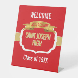 Custom Red 50th Class Reunion  台座サイン