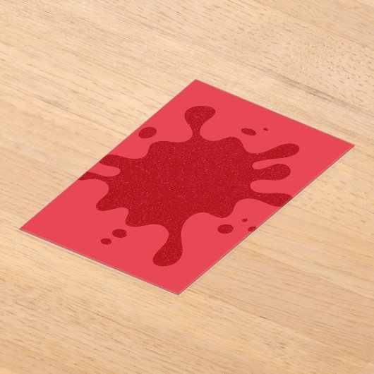 Custom Red Acrylic Invitation – Bold Splash Design アクリル招待状 (レイダウン)