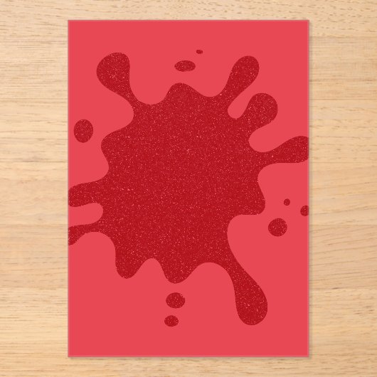Custom Red Acrylic Invitation – Bold Splash Design アクリル招待状 (正面)