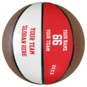 Custom Red Basketball with Name, Number, Team バスケットボール (縦)