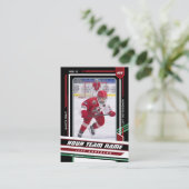 Custom Red & Black Ice Hockey Player Card コーリングカード (スタンド正面)