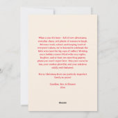 Custom Red Bow No Photo Christmas Letter Message シーズンカード (裏面)