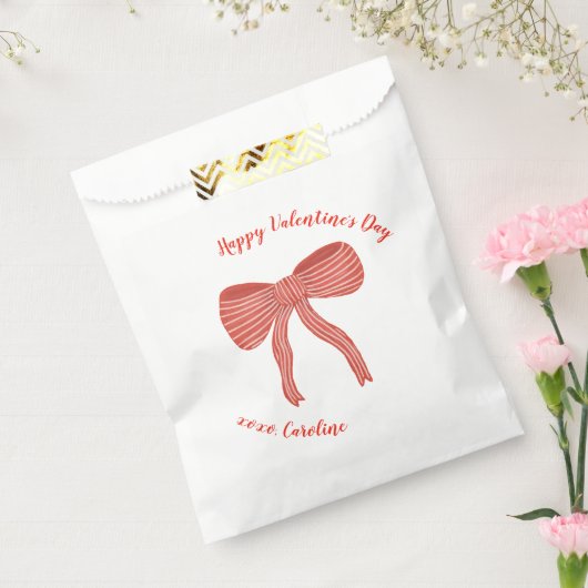 Custom Red Bow Personalized Valentine's Day  フェイバーバッグ (封をした状態)