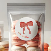 Custom Red Bow Personalized Valentine's Day  ラウンドシール