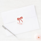 Custom Red Bow Personalized Valentine's Day  ラウンドシール (封筒)