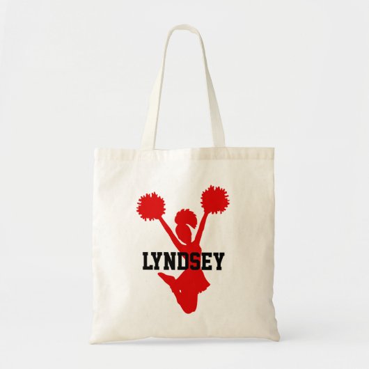 Custom Red Cheerleader Tote Bag トートバッグ (正面)