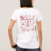 Custom Red Coquette Bridesmaid Bachelorette Party  Tシャツ (裏面)