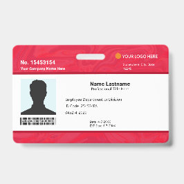 Custom Red Employee ID Identification Photo Bar バッジ