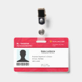 Custom Red Employee ID Identification Photo Bar バッジ (クリップ付き表面)