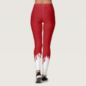 Custom Red Glitter Leggings with White Drips レギンス (裏面)