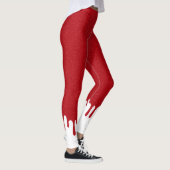 Custom Red Glitter Leggings with White Drips レギンス (右)
