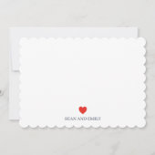 Custom Red Heart Love Painting Wedding Stationary サンキューカード (正面)