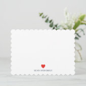 Custom Red Heart Love Painting Wedding Stationary サンキューカード (スタンド正面)