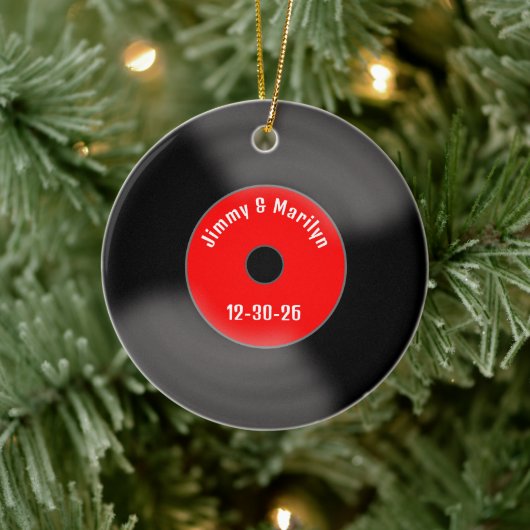 Custom Red Marriage Record Ornament  セラミックオーナメント (ツリー)