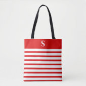 Custom Red Monogram トートバッグ (正面)