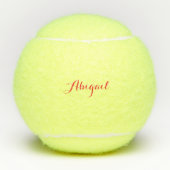 Custom Red Personalized Script Name Tennis Balls テニスボール (正面)