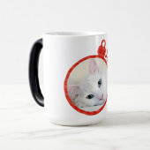Custom Red Plaid Coffee Mug – Add Your Pet Photo モーフィングマグカップ (正面左)