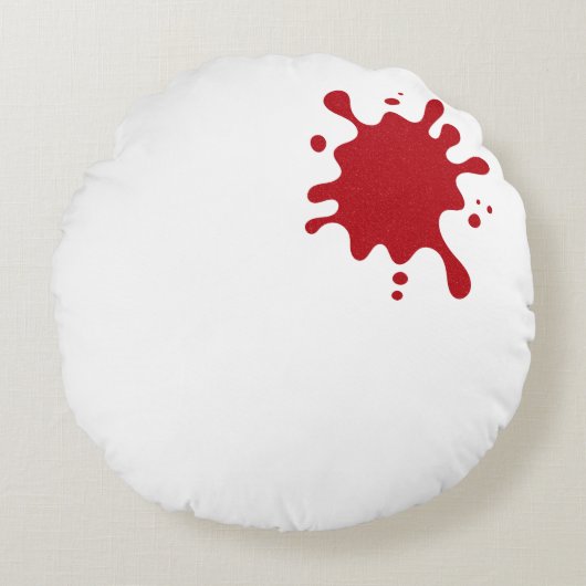 Custom Red Splash Round Pillow 16" ラウンドクッション (正面)
