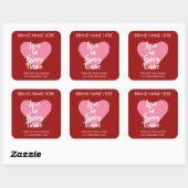 Custom Red Valentine's Day Candle Labels スクエアシール (シート)