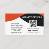 Custom Red White Black Notary Card Template  名刺 (裏面)