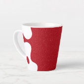 Custom Red & White Blob Mug – Editable Design カフェラテマグ (左アングル)