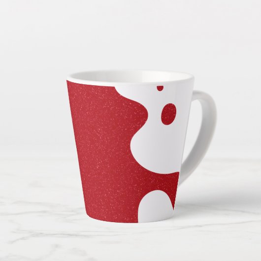 Custom Red & White Blob Mug – Editable Design カフェラテマグ (右アングル)