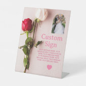 Custom Red White Rose Valentine Photo 台座サイン (正面)