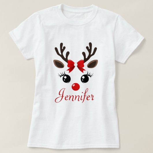 Custom Reindeer Christmas | Festive Holiday  Tシャツ (デザイン正面)