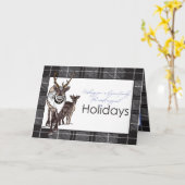 Custom Reindeer Deer Christmas Holiday Magical  カード (黄色い花)