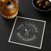Custom Restaurant Logo Modern Square  スタンダードカクテルナプキン