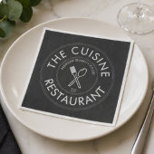 Custom Restaurant Logo Modern Square  スタンダードカクテルナプキン