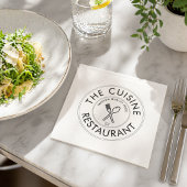 Custom Restaurant Logo Modern Square  スタンダードカクテルナプキン