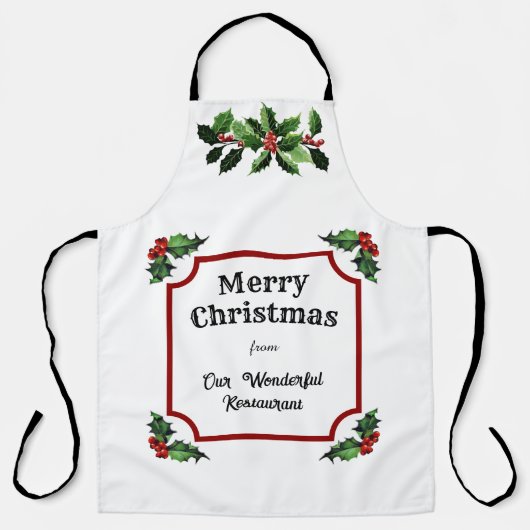 Custom Restaurant Merry Christmas エプロン (正面)