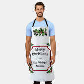 Custom Restaurant Merry Christmas エプロン (着用した状態)